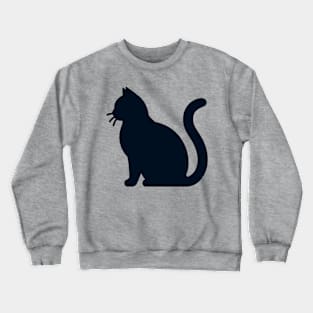 Contemplative Feline Silhouette Crewneck Sweatshirt